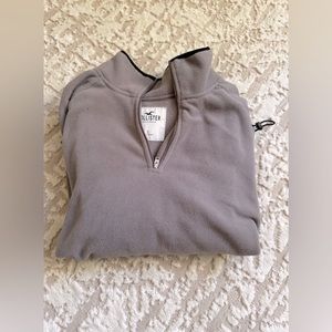 hollister grey quarter zip